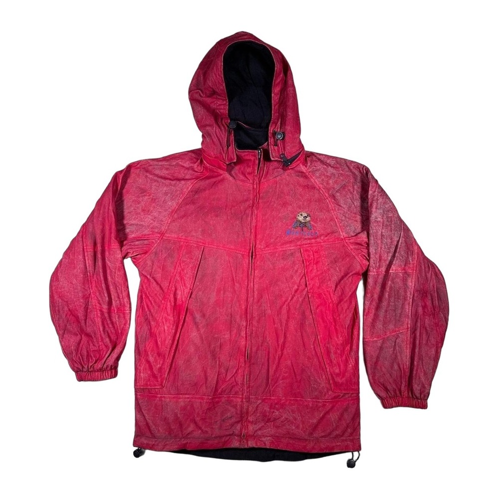 Monterey Sea Otter Hooded Fleece Jacket Mens Large Full‎ Zip Red